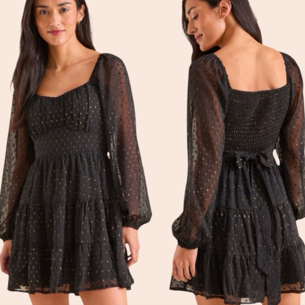 ALTAR'D STATE Dekota Clip Dot Dress, size L